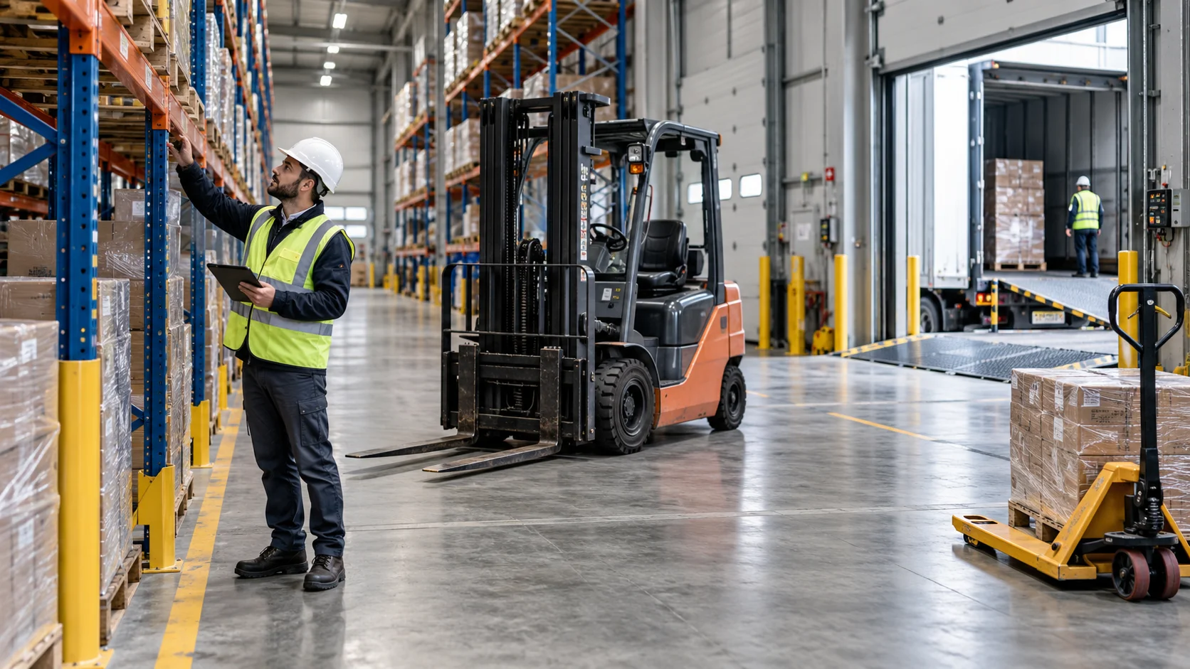 Depo ve lojistik merkezinde forklift raf platform ve transpalet ekipmanlarının periyodik kontrolü